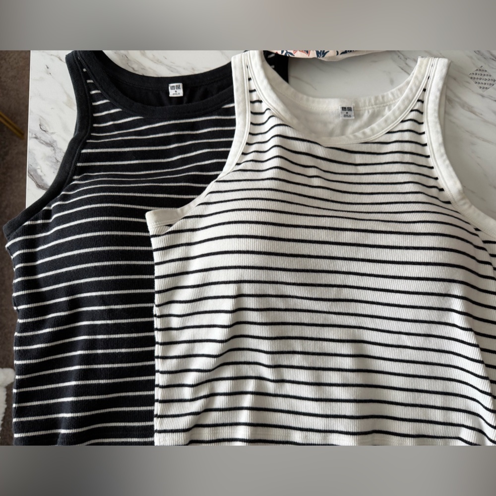 Uniqlo Black and White Striped Bra top